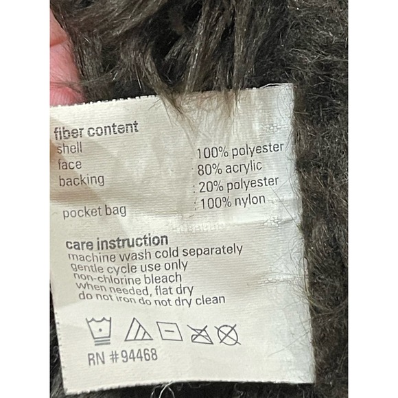 vintage Y2K Faux Fur Suede Winter Coat Jacket Dark Brown Women's Large ESPRIT - Picture 10 of 11